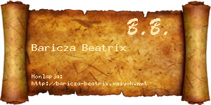 Baricza Beatrix névjegykártya